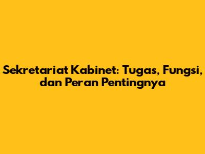 Sekretariat Kabinet: Tugas, Fungsi, dan Peran Pentingnya