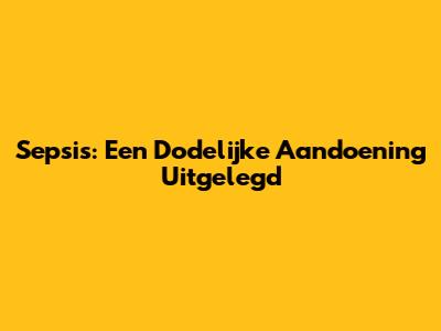 Sepsis: Een Dodelijke Aandoening Uitgelegd