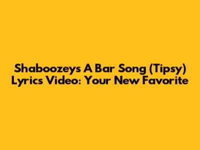 Shaboozey's "A Bar Song (Tipsy)" Lyrics Video: Your New Favorite