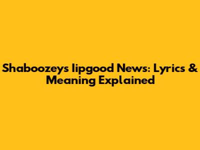 Shaboozey's "Iipgood News": Lyrics & Meaning Explained
