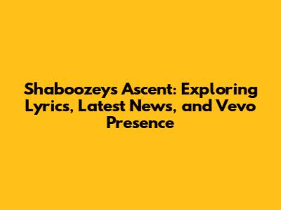 Shaboozey's Ascent: Exploring Lyrics, Latest News, and Vevo Presence