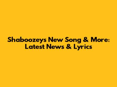 Shaboozey's New Song & More: Latest News & Lyrics