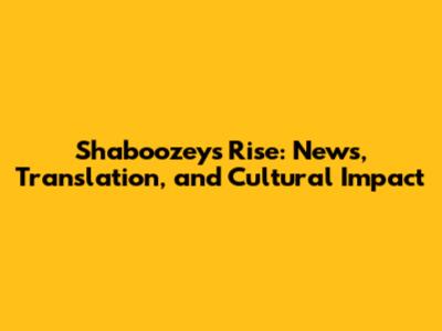 Shaboozey's Rise: News, Translation, and Cultural Impact