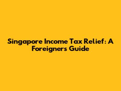 Singapore Income Tax Relief: A Foreigner's Guide