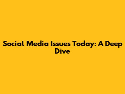 Social Media Issues Today: A Deep Dive