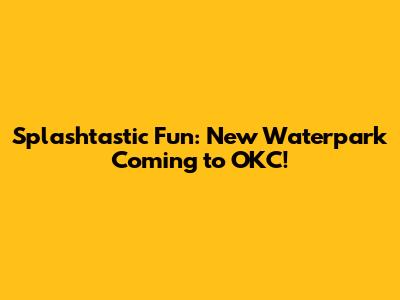 Splashtastic Fun: New Waterpark Coming to OKC!