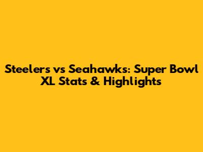 Steelers vs Seahawks: Super Bowl XL Stats & Highlights