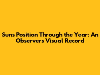Sun's Position Through the Year: An Observer's Visual Record