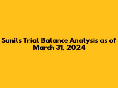 Sunil's Trial Balance Analysis as of March 31, 2024
