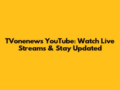 TVonenews YouTube: Watch Live Streams & Stay Updated