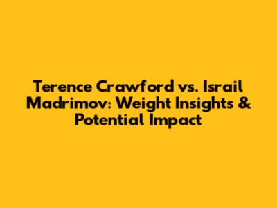 Terence Crawford vs. Israil Madrimov: Weight Insights & Potential Impact