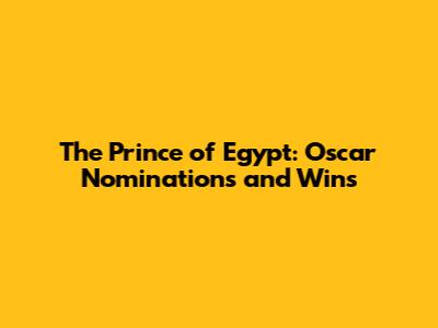 The Prince of Egypt: Oscar Nominations and Wins