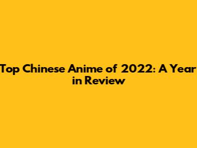 Top Chinese Anime of 2022: A Year in Review