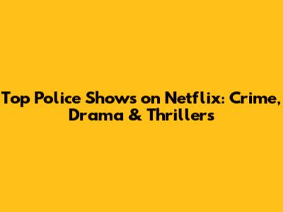 Top Police Shows on Netflix: Crime, Drama & Thrillers