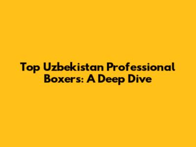 Top Uzbekistan Professional Boxers: A Deep Dive