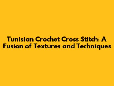 Tunisian Crochet Cross Stitch: A Fusion of Textures and Techniques