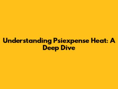 Understanding "Psiexpense Heat": A Deep Dive