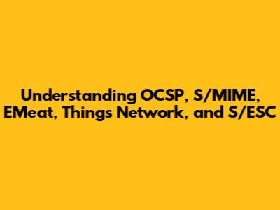 Understanding OCSP, S/MIME, EMeat, Things Network, and S/ESC