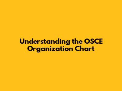 Understanding the OSCE Organization Chart