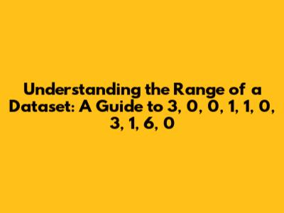 Understanding the Range of a Dataset: A Guide to 3, 0, 0, 1, 1, 0, 3, 1, 6, 0