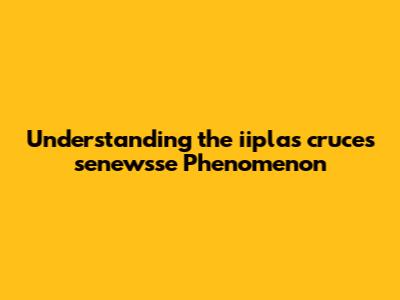 Understanding the iiplas cruces senewsse Phenomenon
