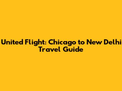 United Flight: Chicago to New Delhi Travel Guide