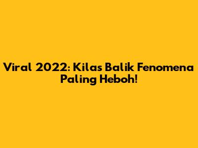 Viral 2022: Kilas Balik Fenomena Paling Heboh!