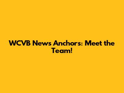 WCVB News Anchors: Meet the Team!