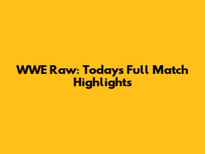 WWE Raw: Today's Full Match Highlights