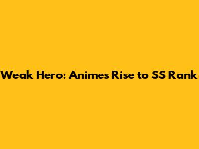 Weak Hero: Anime's Rise to SS Rank