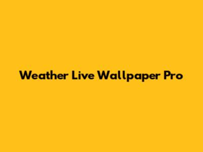 Weather Live Wallpaper Pro