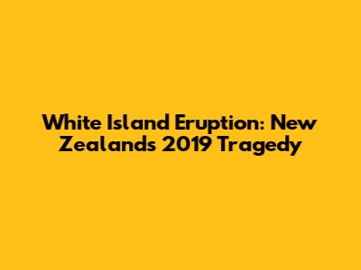 White Island Eruption: New Zealand's 2019 Tragedy