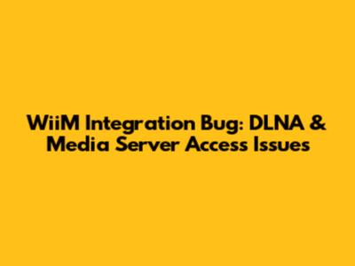 WiiM Integration Bug: DLNA & Media Server Access Issues