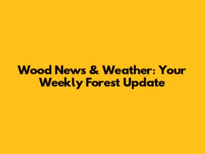 Wood News & Weather: Your Weekly Forest Update