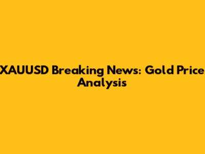 XAUUSD Breaking News: Gold Price Analysis