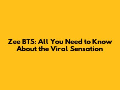Zee BTS: All You Need to Know About the Viral Sensation