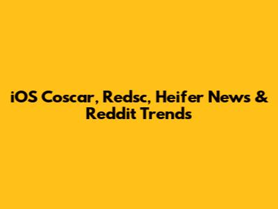 iOS Coscar, Redsc, Heifer News & Reddit Trends