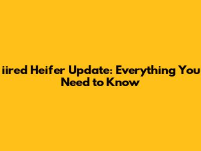 iired Heifer Update: Everything You Need to Know
